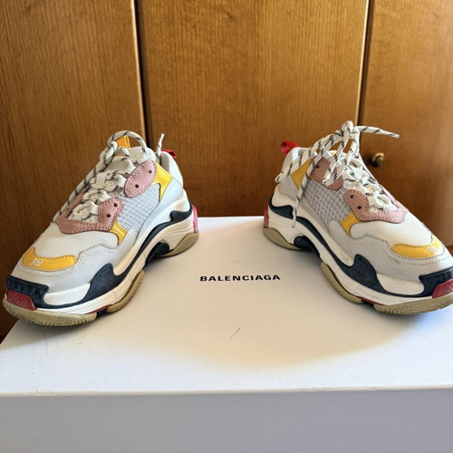 Balenciaga Triple S Low Top Sneakers, size 38, white multi