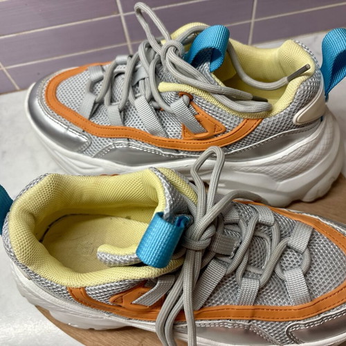 Renato Garini Chunky Sneakers silver multicolor size 36 like new