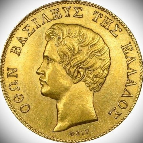 Gold Twenty Drachma Coin Replica 20 Drachmes 24K Gilded 1833 New