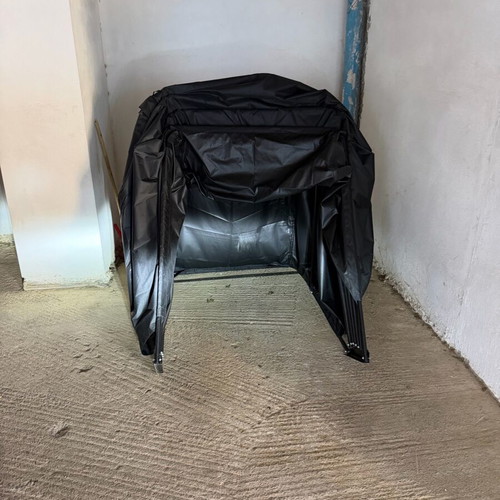 Motorcycle garage foldable black new with belt storage bag
