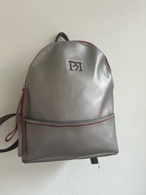 Pierro leather bag used, gray backpack