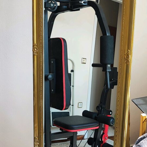 Full-Length Vintage Gold Mirror with Stand Like New