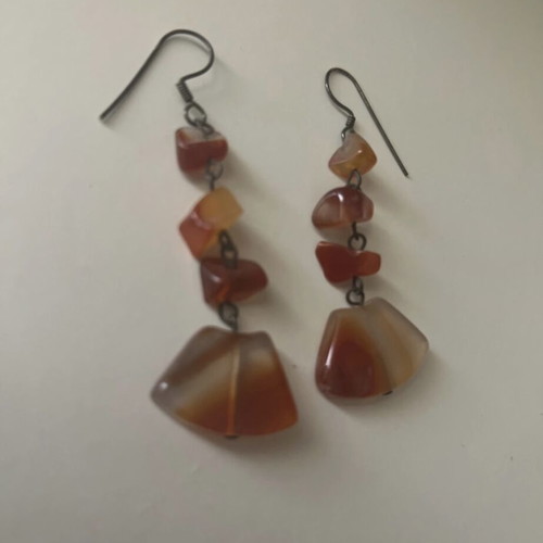 Women's dangling earrings with stones like new