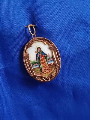Vintage collectible handmade religious pendant amulet like new