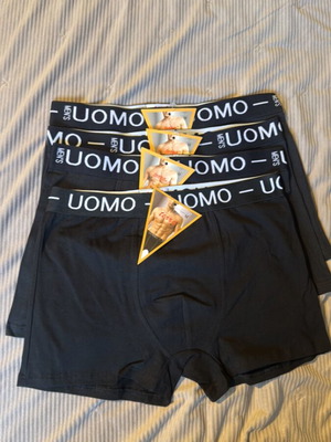 Uomo men's boxers medium black pack of 4 new