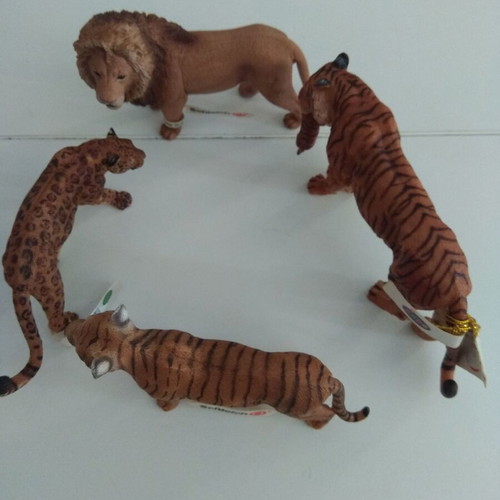 Σετ φιγούρων Schleich & Papo με λιοντάρι, 2 τίγρεις, λεοπάρδαλη, καινούργιο