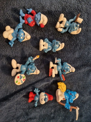 Peyo Smurfs figures used, all together pack