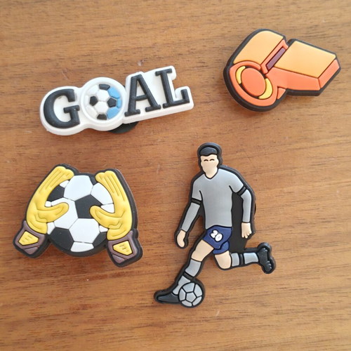 Pins set for Crocs football, new, colorful, pack of four