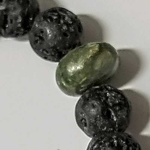 Lava bracelet with seraphinite used, elastic