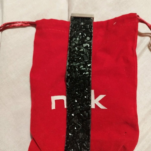NAK bracelet black with stones new, unused