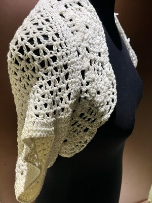 Handmade bolero new, slim fit, white, s/m