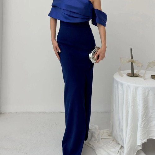Blue evening dress new, sizes small - medium