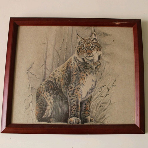 Framed leopard print 34x29 like new, print