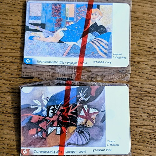 Set of 2 OTE collectible phone cards, Telecommunications series