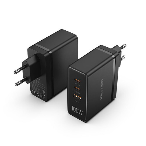 VENTION GaN 100W charger with 2x USB-C and 1x USB-A