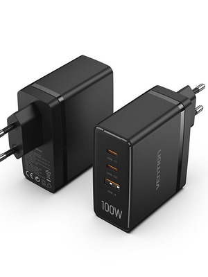 VENTION GaN 100W charger with 2x USB-C and 1x USB-A