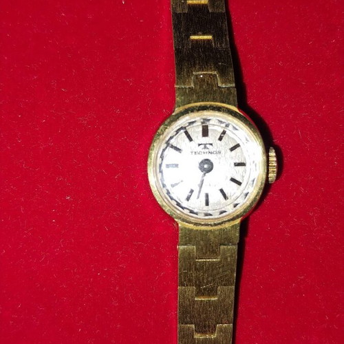 Technos Incabloc women's vintage watch, gold-plated steel