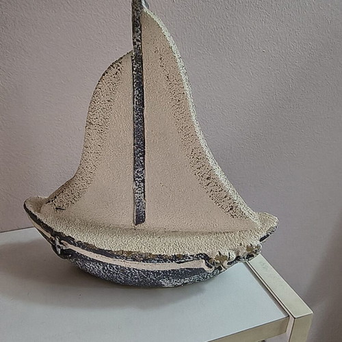 Decorative candle sailboat like new, summer decoration 23x23cm