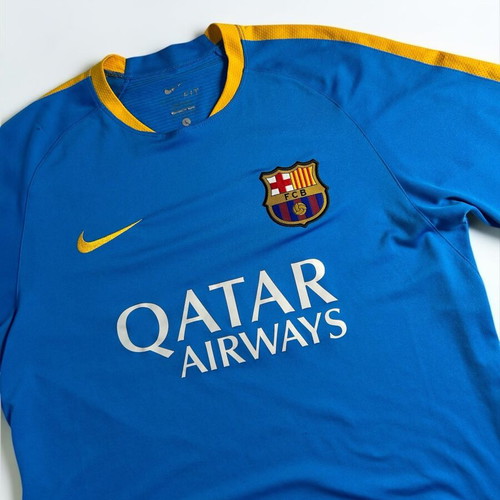 Nike FC Barcelona Vintage Y2K 2017-2018 Training T-shirt blue yellow, like new