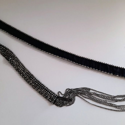 Diesel necklace 89 cm like new, black and silver