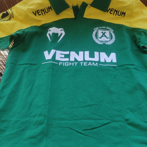 Venum Jose Aldo Junior cotton polo shirt like new, green and yellow, size L
