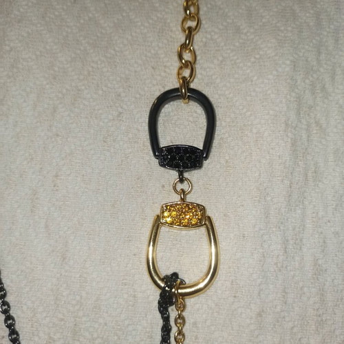 Necklace with multiple chains in gold and gray, like new