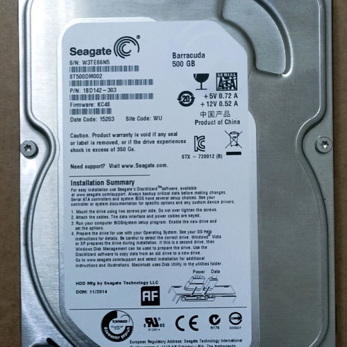 Seagate Barracuda 500GB ST500DM002 HDD used SATA 3