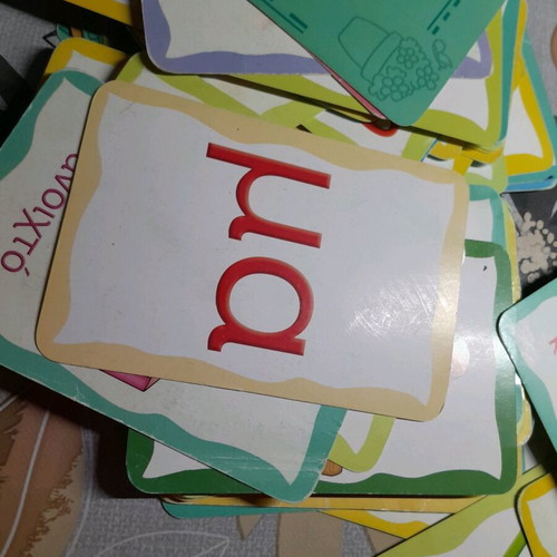 Educational cards used, over 100 pieces