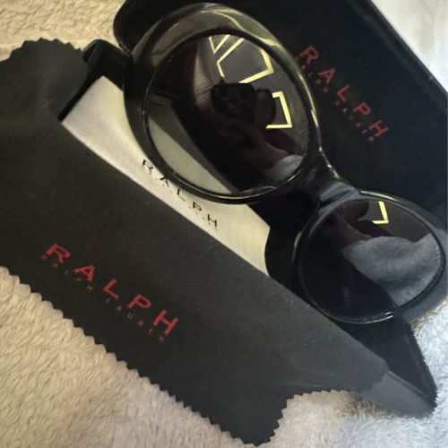 Ralph Lauren Vintage Oval Sunglasses used, black with original case