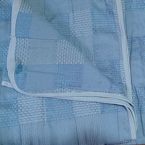 Vintage cotton bedspread or cover for single bed in blue color