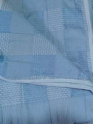Vintage cotton bedspread or cover for single bed in blue color
