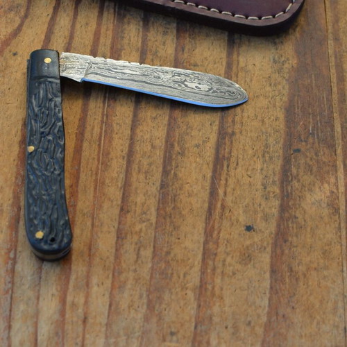 Damascus Handmade Folding Knife from The Eagle Collection New 5270