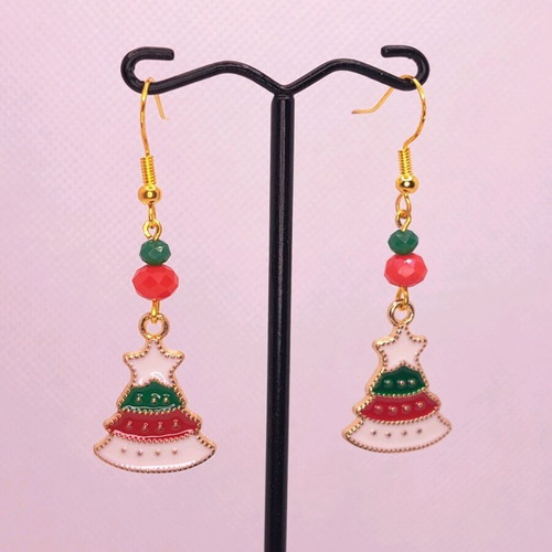 Handmade Christmas earrings new with crystals