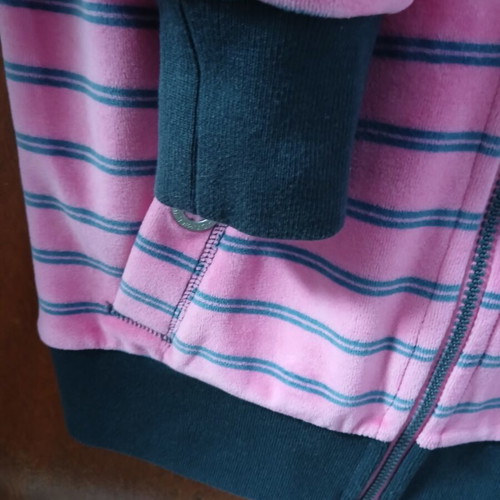 O'Neill vintage thick warm hoodie pink with blue stripes