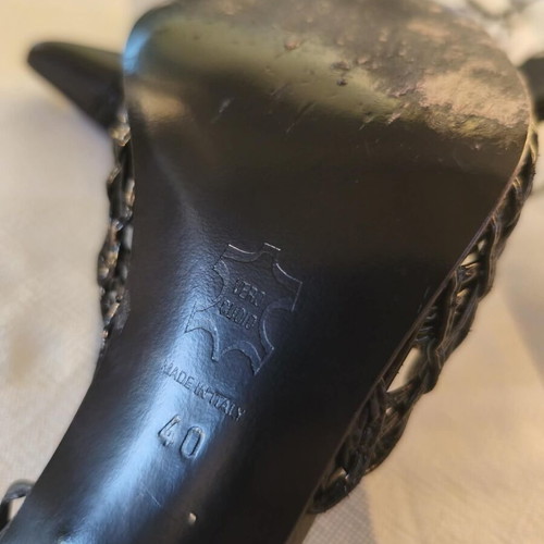 Bagatt black slingback heels used, size 40, genuine leather