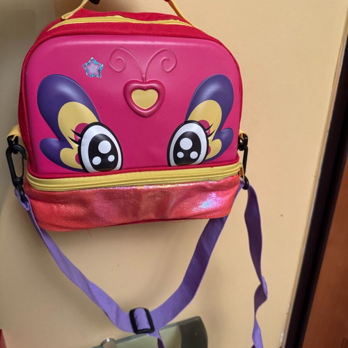 Insulated kids lunch bag like new, pink and purple