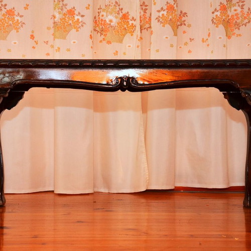 Carved wooden table collectible, used, antique 1953
