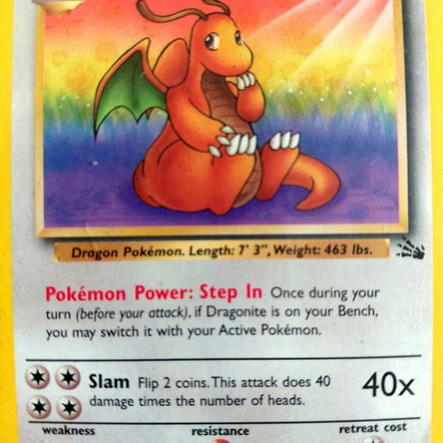 Dragonite #019 Fossil Edition 1999 Pokemon card like new