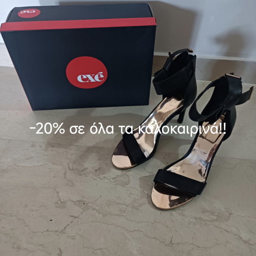 Exe black sandals size 39 like new, heel height 9.5cm