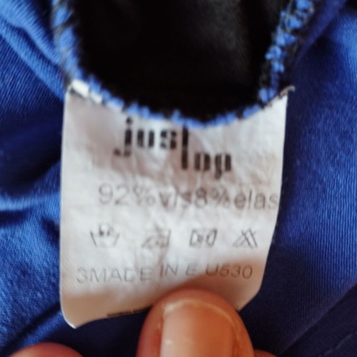JusTop women's blouse like new, viscose, 3/4 sleeves, black and blue, size L