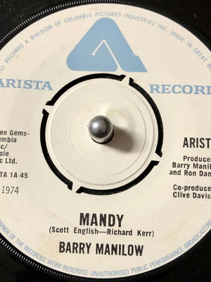 Barry Manilow Mandy βινύλιο 7" 45 RPM μεταχειρισμένο single pop
