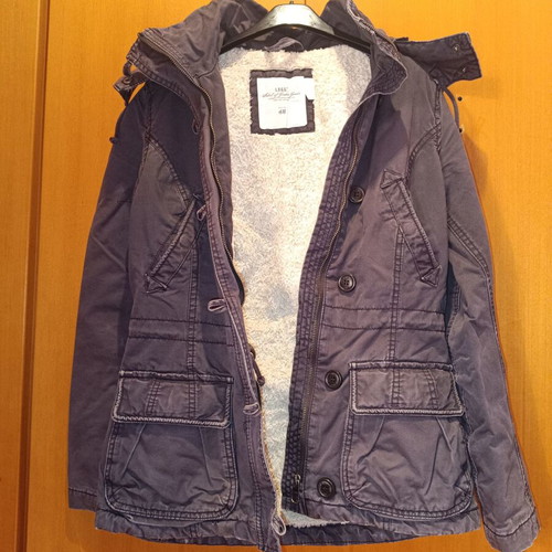 H&M winter jacket used, black and gray, EUR34