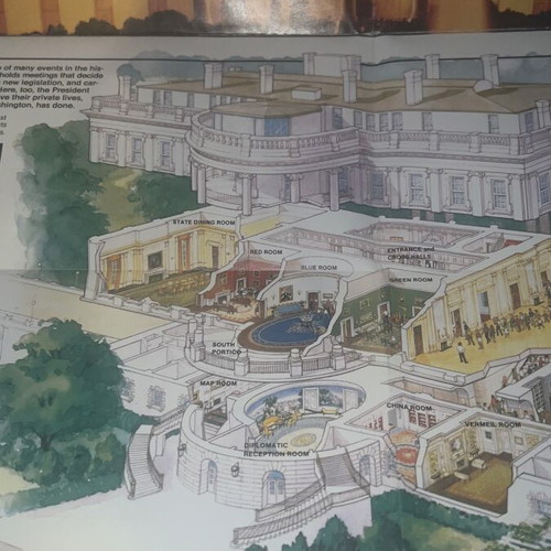 POTUS Reagan White House USA memorabilia set with brochure and foldable map