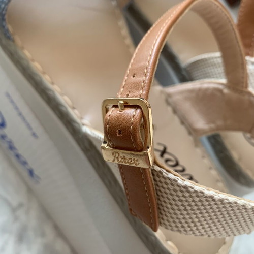 Parex flatform sandals size 40 like new, beige and blue