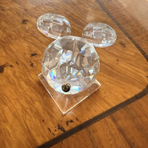 Vintage Swarovski Silver Crystal Mouse on Base by Max Schreck