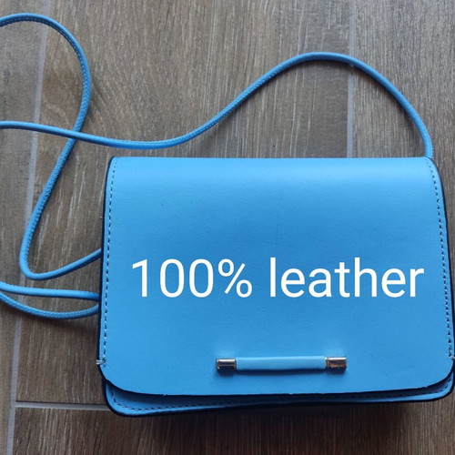Zara small blue leather crossbody bag used