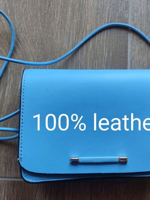 Zara small blue leather crossbody bag used