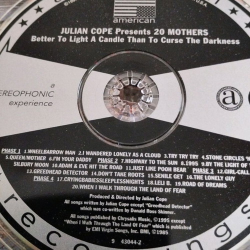 Julian Cope 20 Mothers CD like new, rock