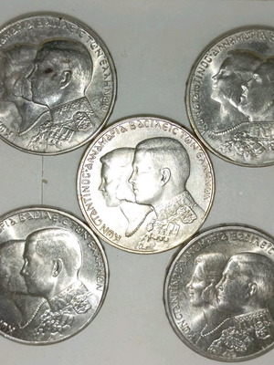 30 Drachma Coins 1964 used, set of 5 pieces