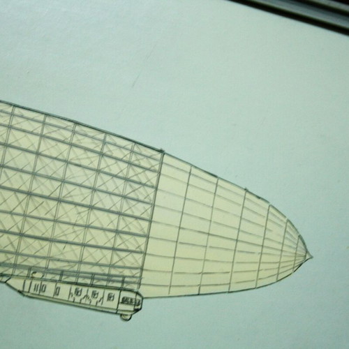 Zeppelin Z.R.3 educational painted board used 72x36cm